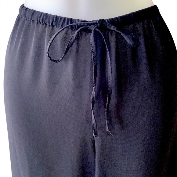 Black Dress Pants High Waisted  Semi Sheer Mesh Relax Fit Medium - Picture 3 of 7